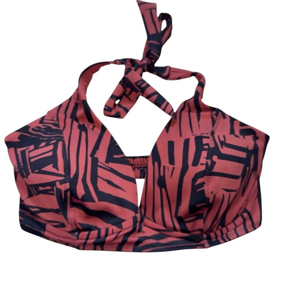 Athleta Other - Athleta Sculpted Sienna Halter Bikini Top Red Clay Size 34D/DD